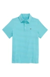 Vineyard Vines Kids' Bradley Stripe Sankaty Performance Polo In Blue