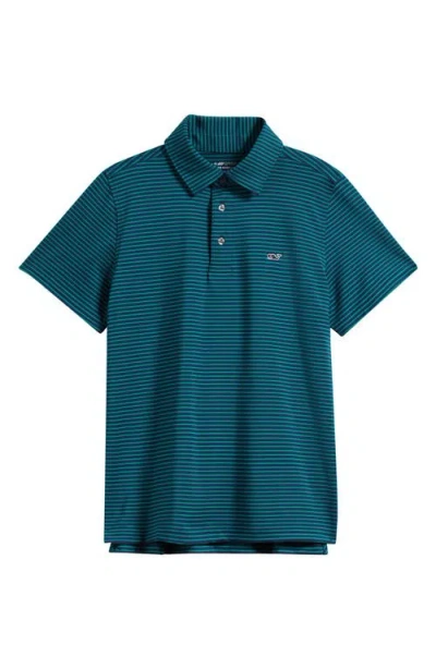Vineyard Vines Kids' Bradley Stripe Stretch Polo In Blue