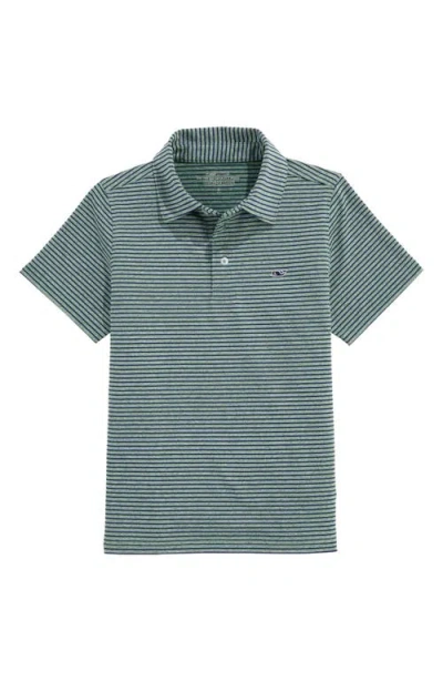 Vineyard Vines Kids' Bradley Stripe Stretch Polo In Green