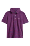 Vineyard Vines Kids' Bradley Stripe Stretch Polo In Purple