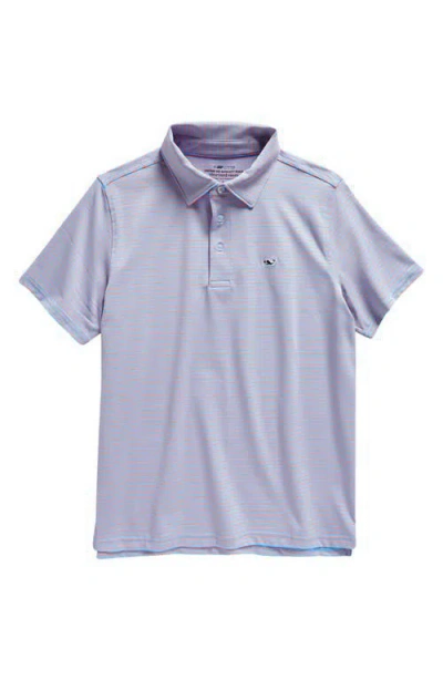 Vineyard Vines Kids' Bradley Stripe Stretch Polo In Stp Oc Brz/pas Fruit