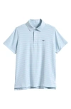Vineyard Vines Kids' Bradley Stripe Stretch Polo In White/aq Haze