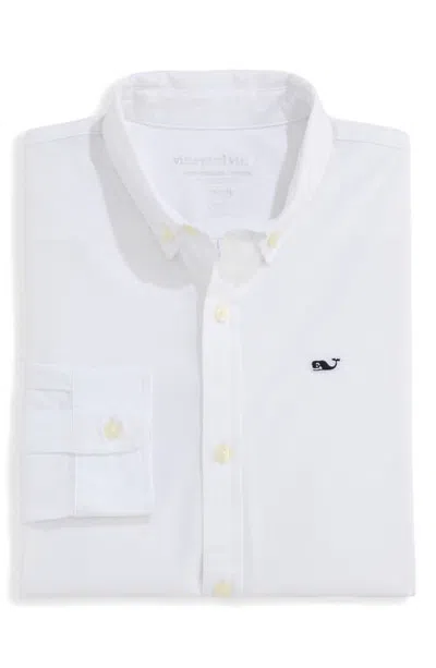 Vineyard Vines Kids' Breakwater Solid Performance Shirt In A311 White