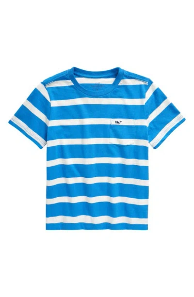 Vineyard Vines Kids' Breton Slub Cotton Pocket T-shirt In Marsh
