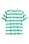 Vineyard Vines Kids' Breton Stripe Cotton T-shirt In Marshmellow Gumdrop