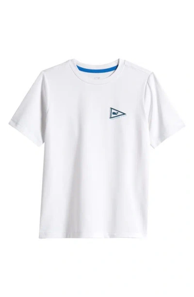 Vineyard Vines Kids' Burgee Flags Harbor Performance T-shirt In White Cap