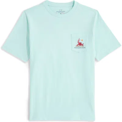 Vineyard Vines Kids' Catch Of The Day Cotton Graphic Pocket T-shirt In Blue