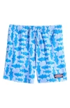 Vineyard Vines Kids' Chappy Beach Print Swim Trunks In Blue
