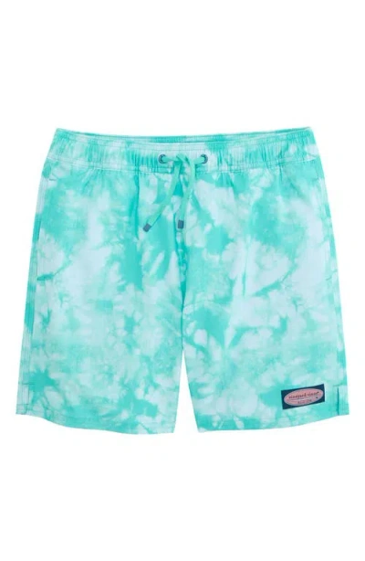 Vineyard Vines Kids' Chappy Beach Print Swim Trunks In Blue