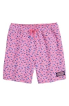 Vineyard Vines Kids' Chappy Beach Print Swim Trunks In Seaplane Navy