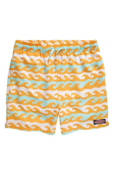 Vineyard Vines Kids' Chappy Crab Print Swim Trunks In Multi