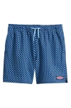 Vineyard Vines Kids' Chappy Beach Print Swim Trunks In Shells Navy