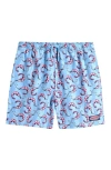 Vineyard Vines Kids' Chappy Beach Print Swim Trunks In Shrimp Toss Jake