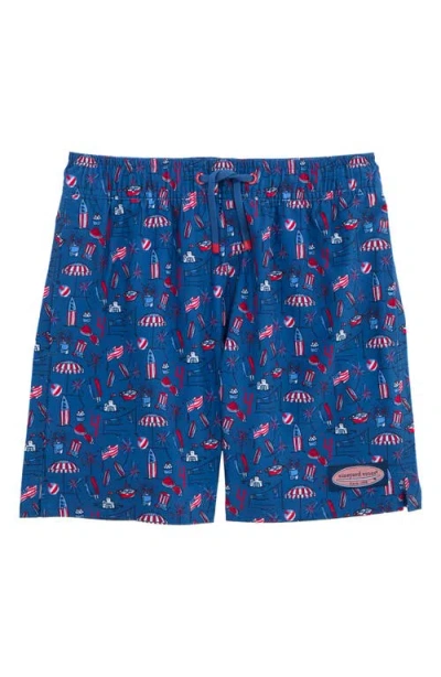 Vineyard Vines Kids' Chappy Swim Trunks In Blue