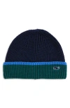 Vineyard Vines Kids' Colorblock Ribbed Beanie In Nautical Navy