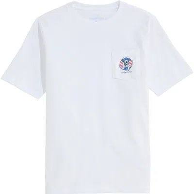 Vineyard Vines Kids' Dog' Life Cotton Graphic Pocket T-shirt In White