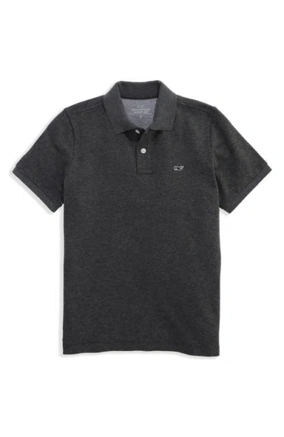 Vineyard Vines Kids' Edgartown Piqué Performance Polo In Black