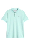 Vineyard Vines Kids' Edgartown Piqué Performance Polo In Aqua Haze