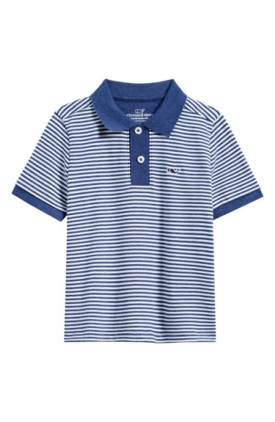 Vineyard Vines Kids' Edgartown Piqué Performance Polo In Deep Blue