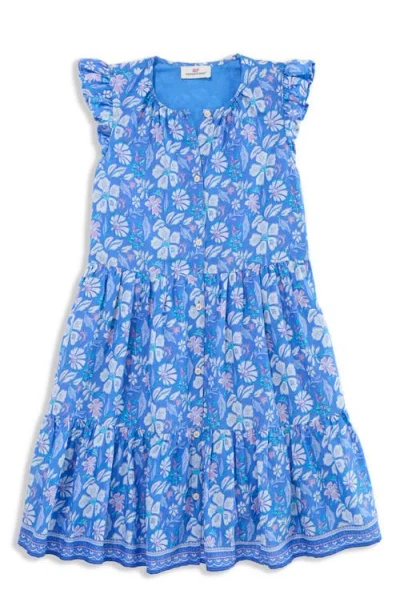 Vineyard Vines Kids' Evie Floral Dress In Blue