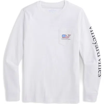 Vineyard Vines Kids' Flag Graphic Long Sleeve T-shirt In 100 White