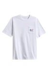 Vineyard Vines Boys' Cotton Flag Whale Logo Graphic Pocket Tee - Little Kid, Big Kid In White Cap