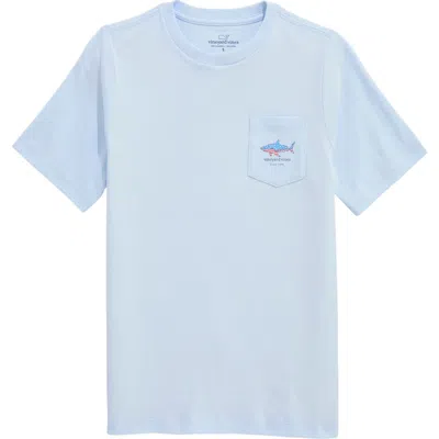 Vineyard Vines Kids' Flag Shark Graphic Cotton T-shirt In Blue