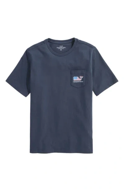 Vineyard Vines Kids' Flag Whale Pocket Graphic T-shirt In Multi