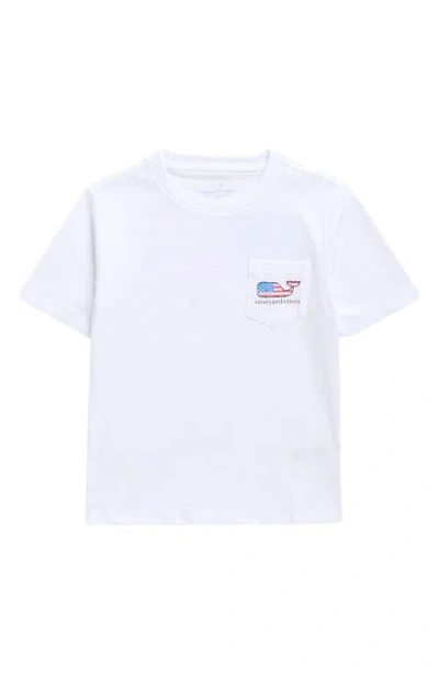 Vineyard Vines Kids' Flag Whale Pocket Graphic T-shirt In White