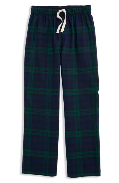Vineyard Vines Kids' Flannel Lounge Pants In Jet Black Blackwatch