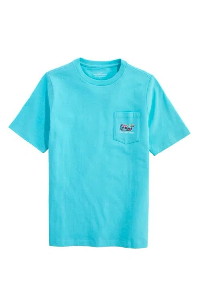 Vineyard Vines Kids' Florita Palm Pocket Graphic T-shirt In Blue