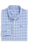Vineyard Vines Kids' Forepeak Plaid Performance Button-down Shirt In Blue