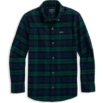 VINEYARD VINES VINEYARD VINES KIDS' FROSTPINE PLAID STRETCH COTTON FLANNEL BUTTON-DOWN SHIRT