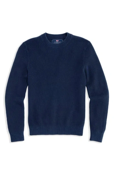 Vineyard Vines Kids' Garment Dye Crewneck Sweater In Blue