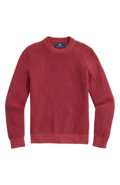 Vineyard Vines Kids' Garment Dye Crewneck Sweater In Red