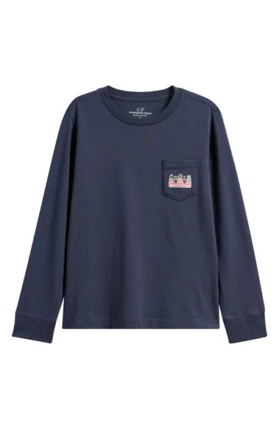 VINEYARD VINES VINEYARD VINES KIDS' GHOST PUPS LONG SLEEVE COTTON GRAPHIC T-SHIRT
