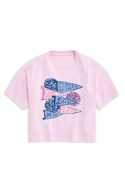 Vineyard Vines Kids' Graphic Cropped T-shirt In Pink Drink