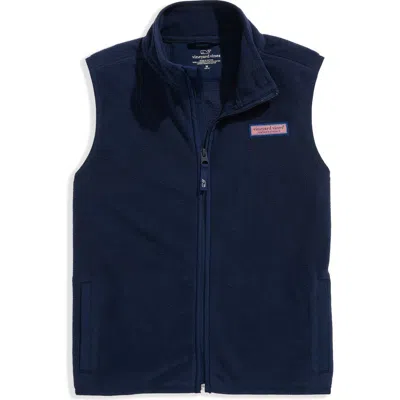 Vineyard Vines Kids' Harbor Fleece Zip-up Vest In Blue