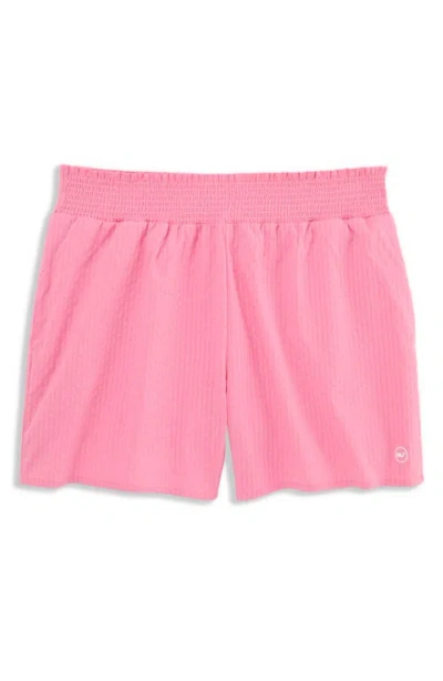 Vineyard Vines Kids' Harbor Seersucker Shorts In Pink