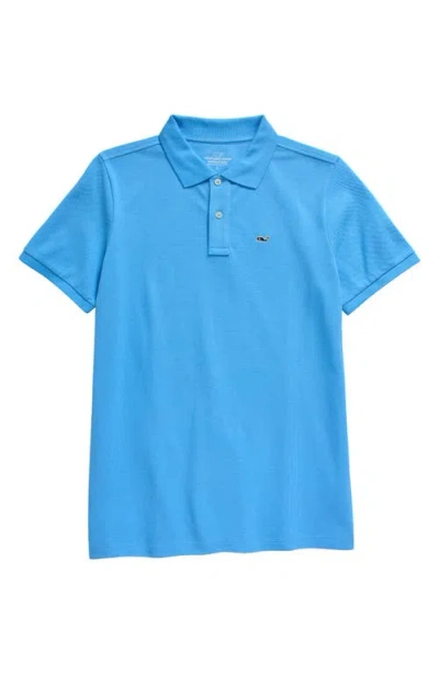 Vineyard Vines Kids' Heritage Cotton Piqué Polo In Atlas Blue