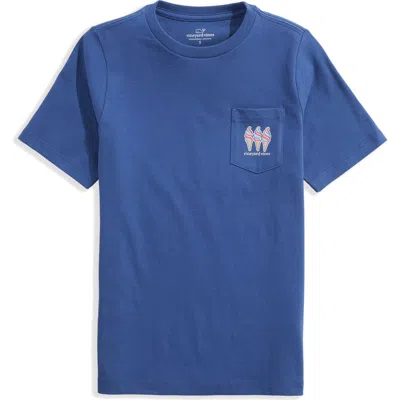 Vineyard Vines Kids' Ice Cream Cone Cotton Graphic T-shirt In Blue