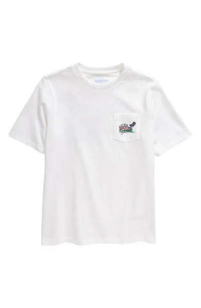 Vineyard Vines Kids' Lax Player Whale Graphic T-shirt In White Cap