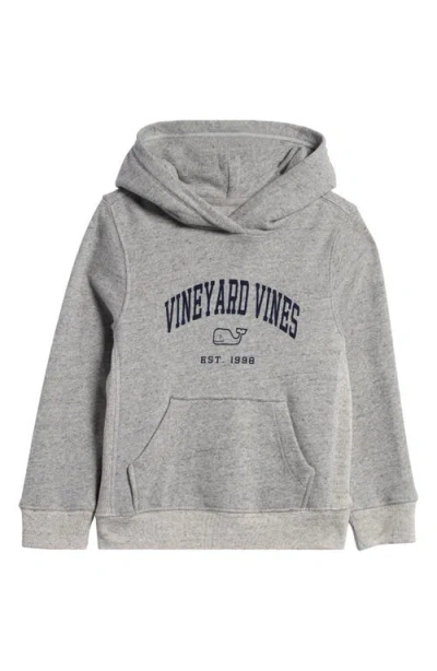 Vineyard Vines Kids' Logo Graphic Hoodie In Granite Heather