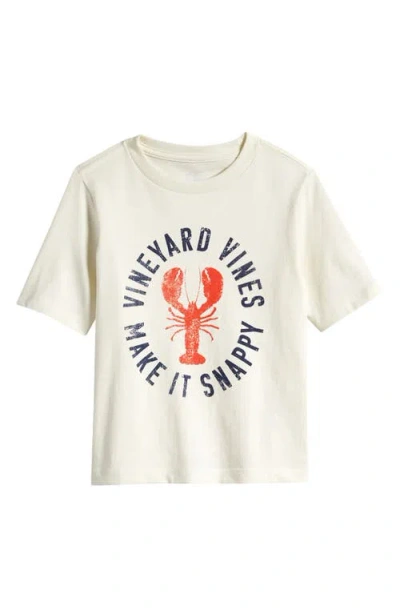 Vineyard Vines Kids' Make It Snappy Lobster Cotton Graphic T-shirt In Marshmallow