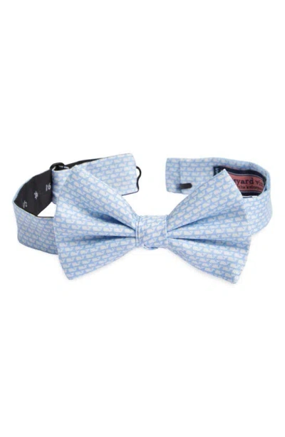 Vineyard Vines Kids' Micro Whales Silk Pre-tied Bow Tie In Jake Blue