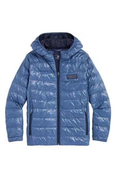 Vineyard Vines Kids' Packable Recycled Nylon Puffer Jacket In Blue