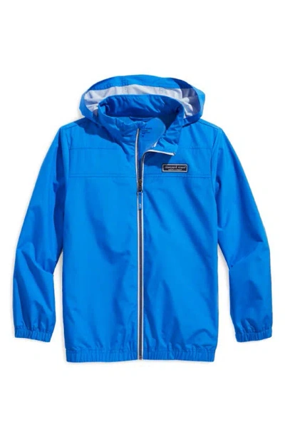 Vineyard Vines Kids' Packable Storm Shep Zip-up Jacket In Med Tide Blue