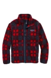 Vineyard Vines Kids' Plaid Supershep Fleece Zip-up Jacket In Red