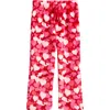 Vineyard Vines Kids' Print Fleece Sleep Pants In Hearts Red Velvet