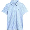 Vineyard Vines Kids' Print Polo In Blue